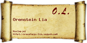 Orenstein Lia névjegykártya